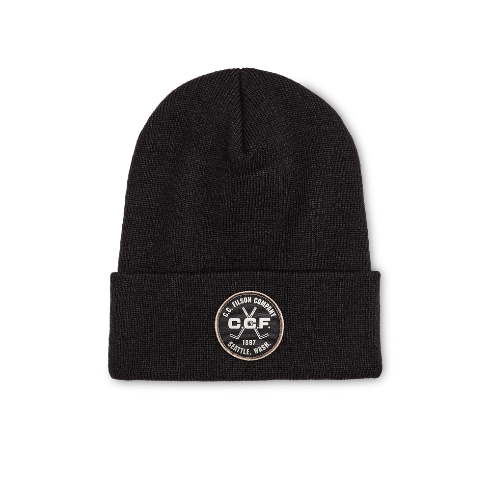 Front-facing image of the Filson Filson Hockey Ballard Watch Cap - Black