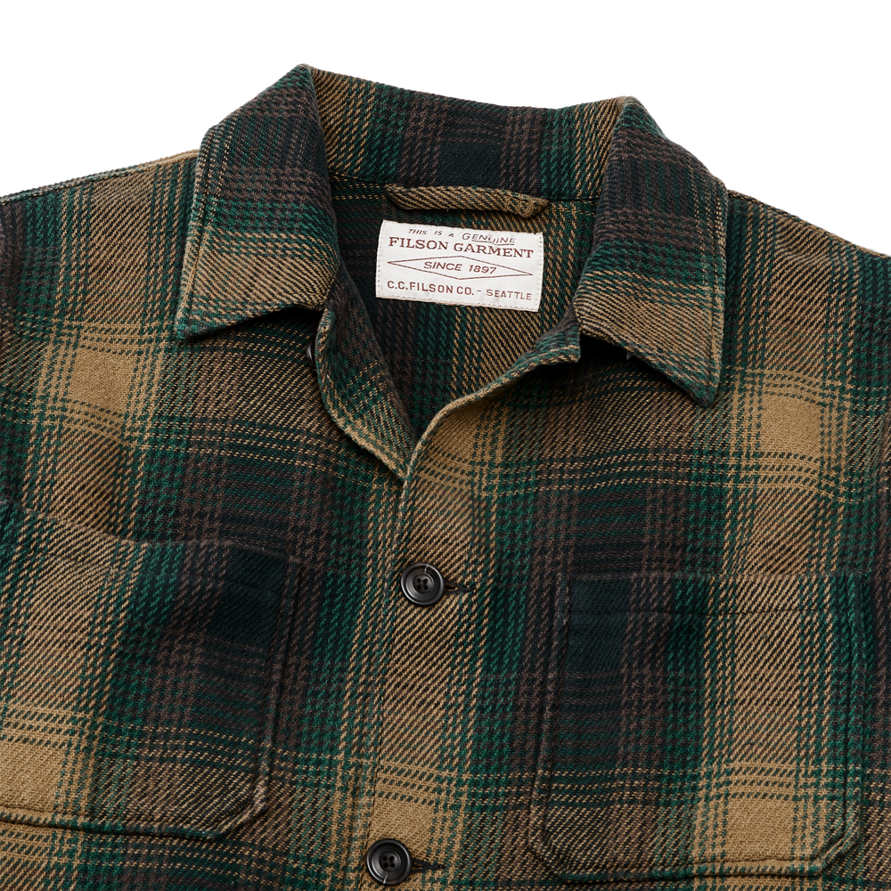 Alternate view of the Filson Deer Island Ranch Coat - Dark Tan / Sycamore Ombre