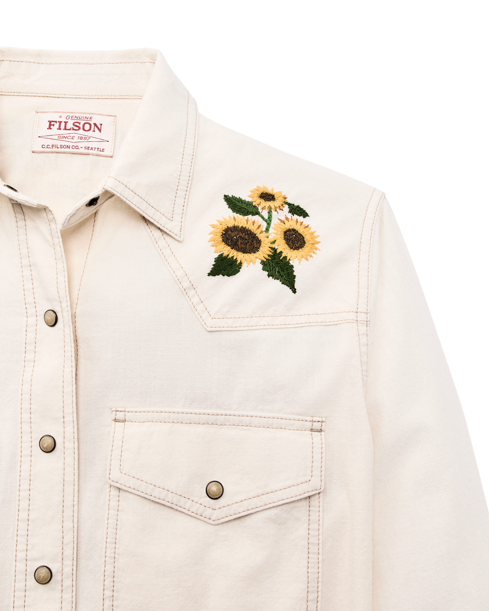 Filson Women's Embroidered Western Shirt in Natural Seed Filson Women's Embroidered Western Shirt in Natural Seed