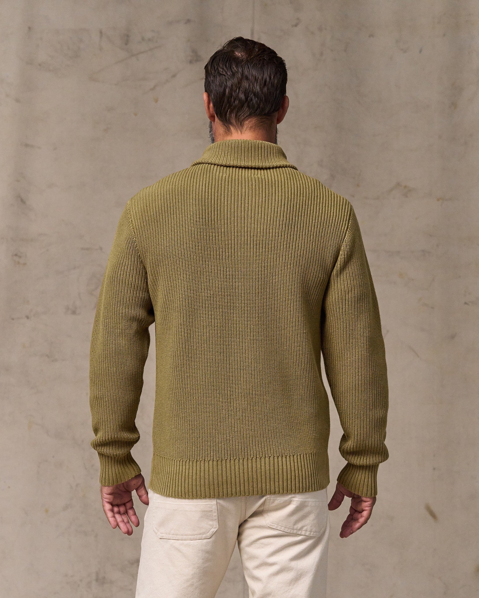 Vintage Cotton Shawl Neck Sweater - Cork | Filson