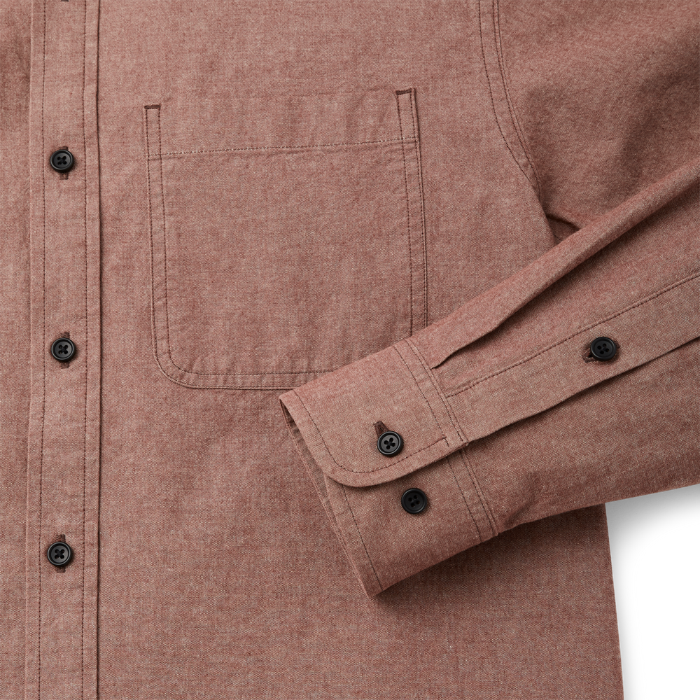 Alternate view of the Filson Chambray Button-down Shirt - Rust Chambray