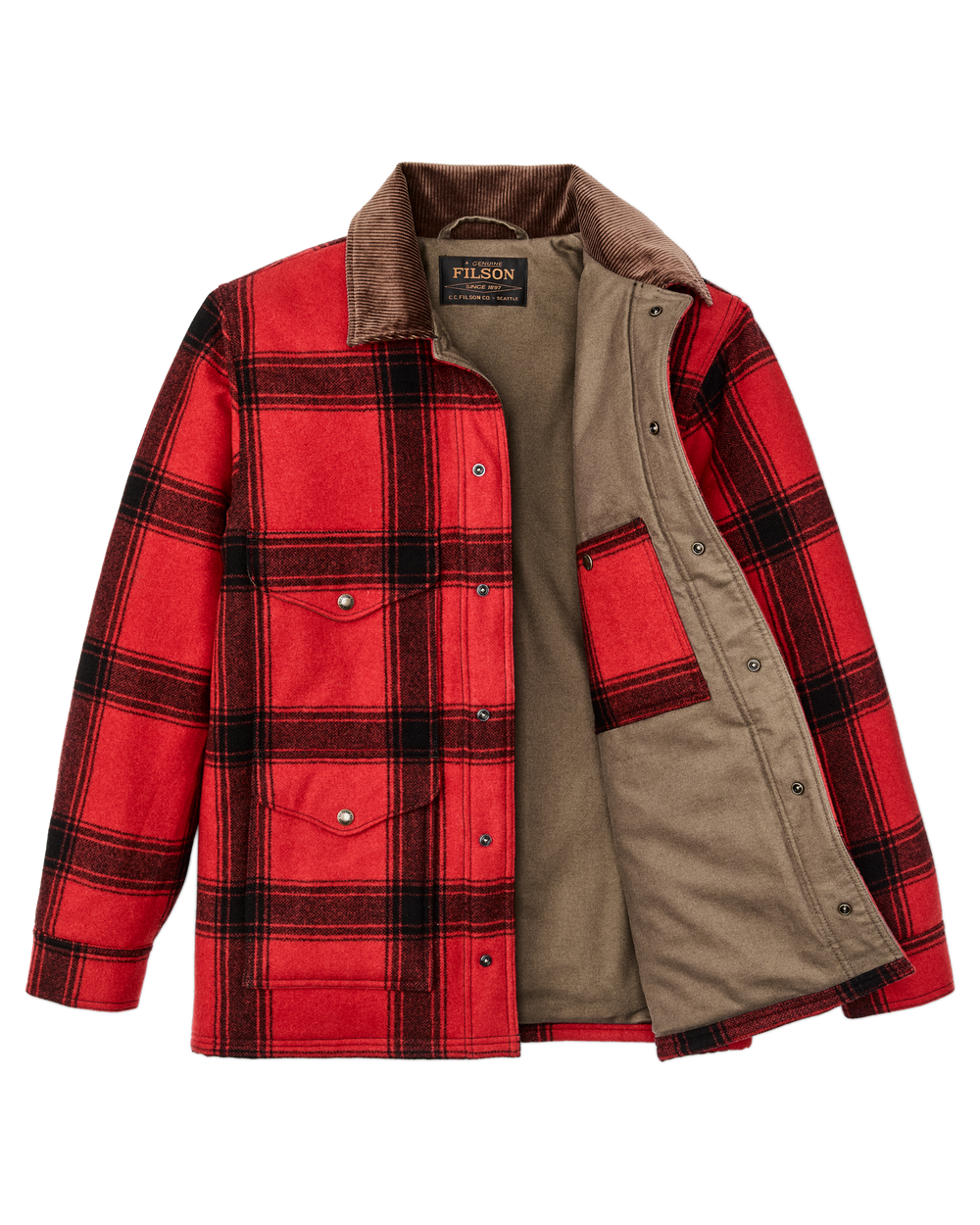 Spokane Insulated Cruiser Jacket - Red / Black Windowpane | Filson