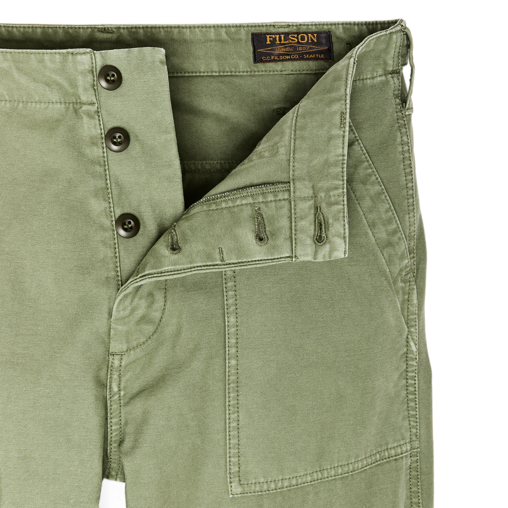 Alternate view of the Filson Field Supply Pants - Washed Fatigue Green