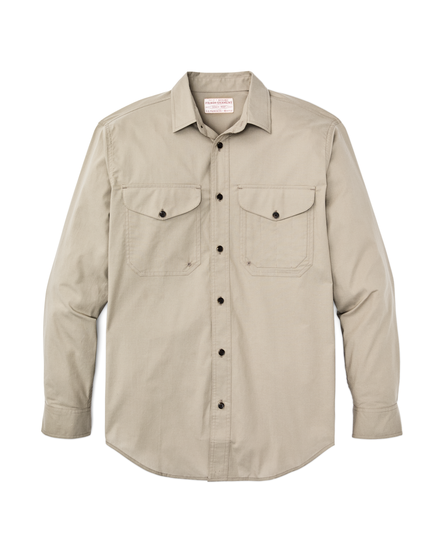 Front-facing image of the Filson Twin Lakes Sport Shirt - Dark Clay