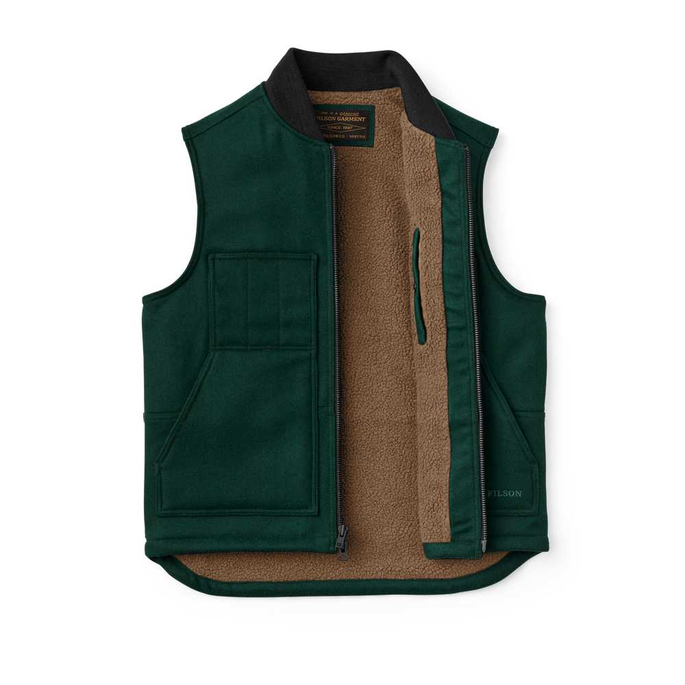 Alternate view of the Filson Lined Mackinaw Wool Work Vest - Dark Spruce