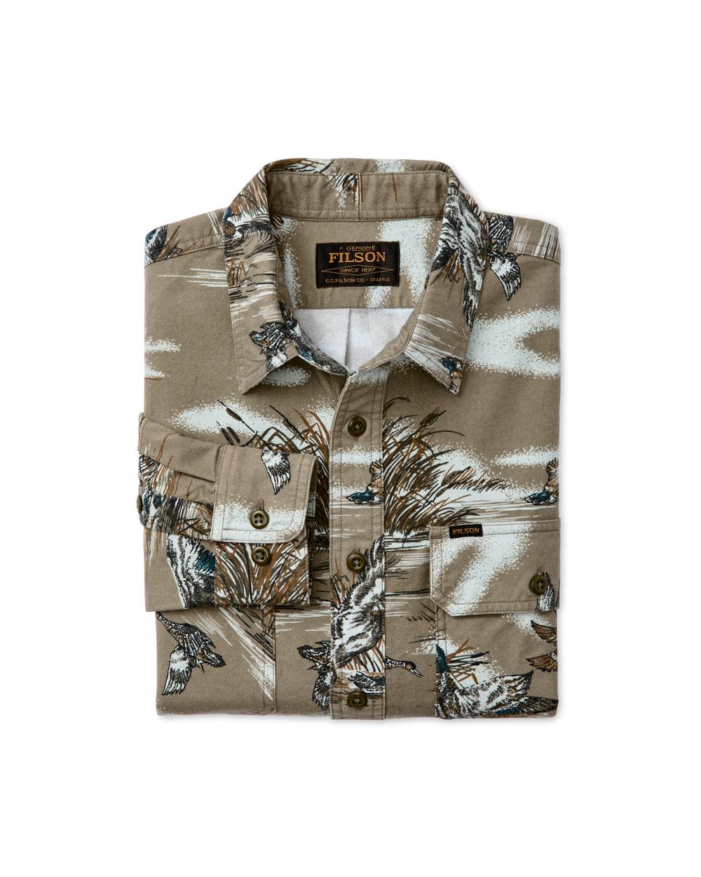 Field Flannel Shirt - Marsh Olive Print