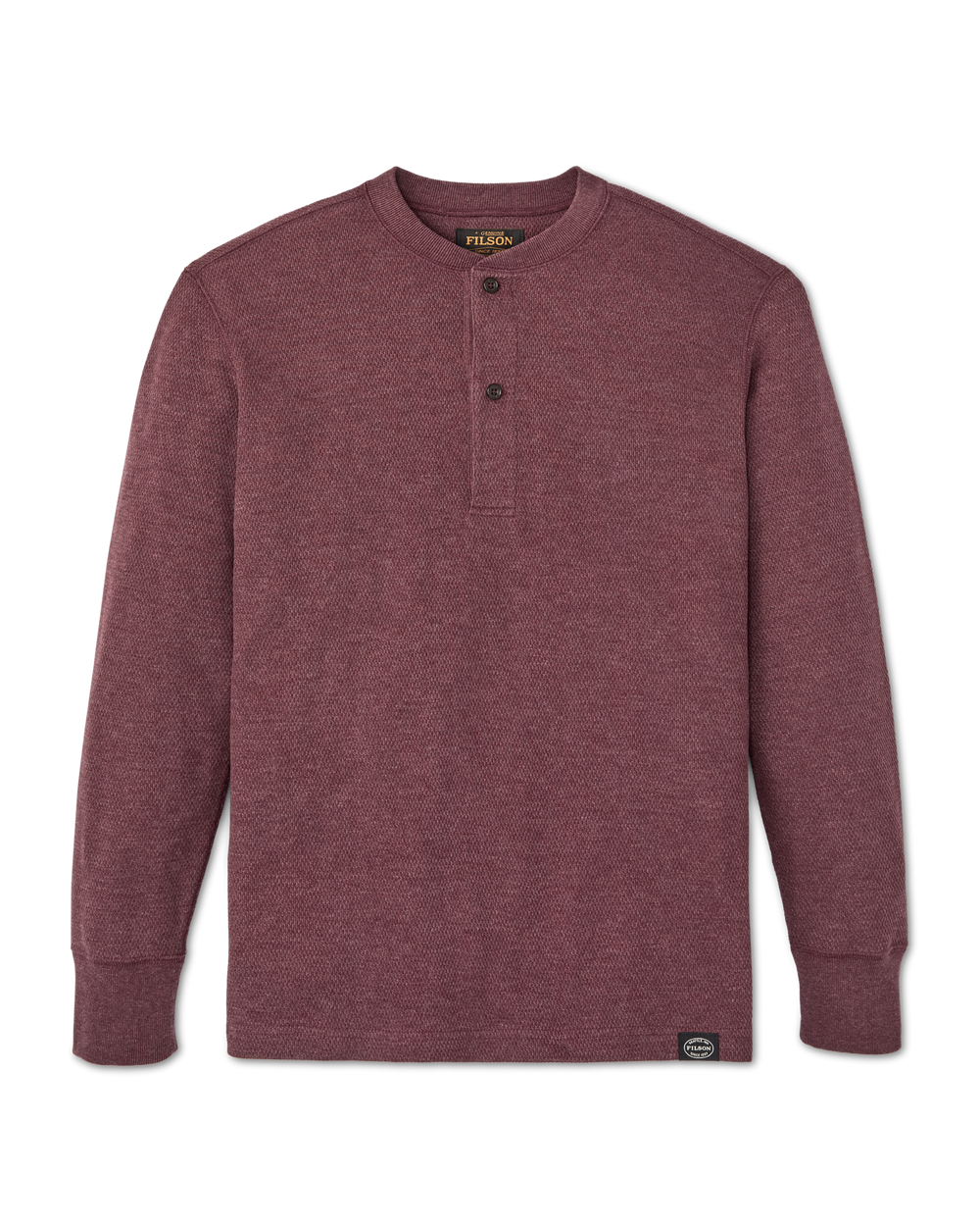 Waffle Knit Henley - Dark Port Heather