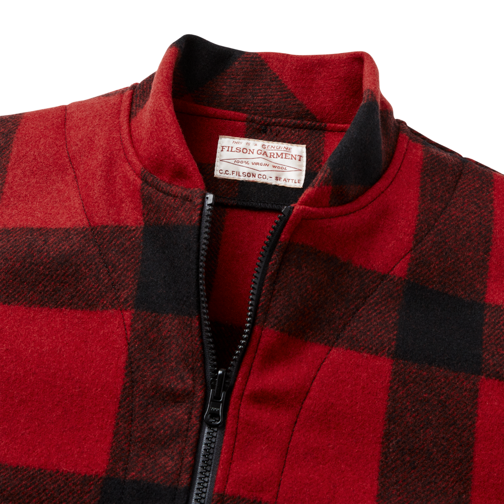 Alternate view of the Filson Mackinaw Wool Vest Liner - Red/black Plaid