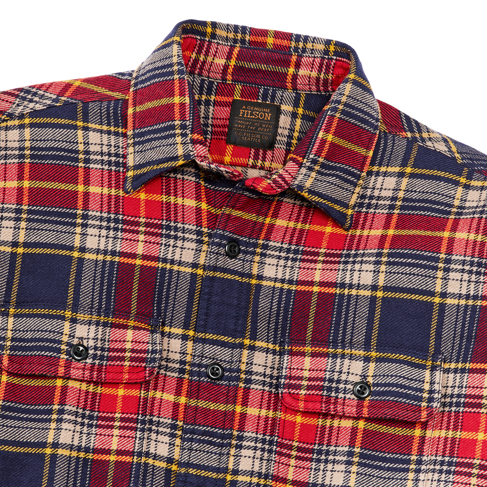 Alternate view of the Filson Vintage Flannel Work Shirt - Flag Blue / Walnut Plaid