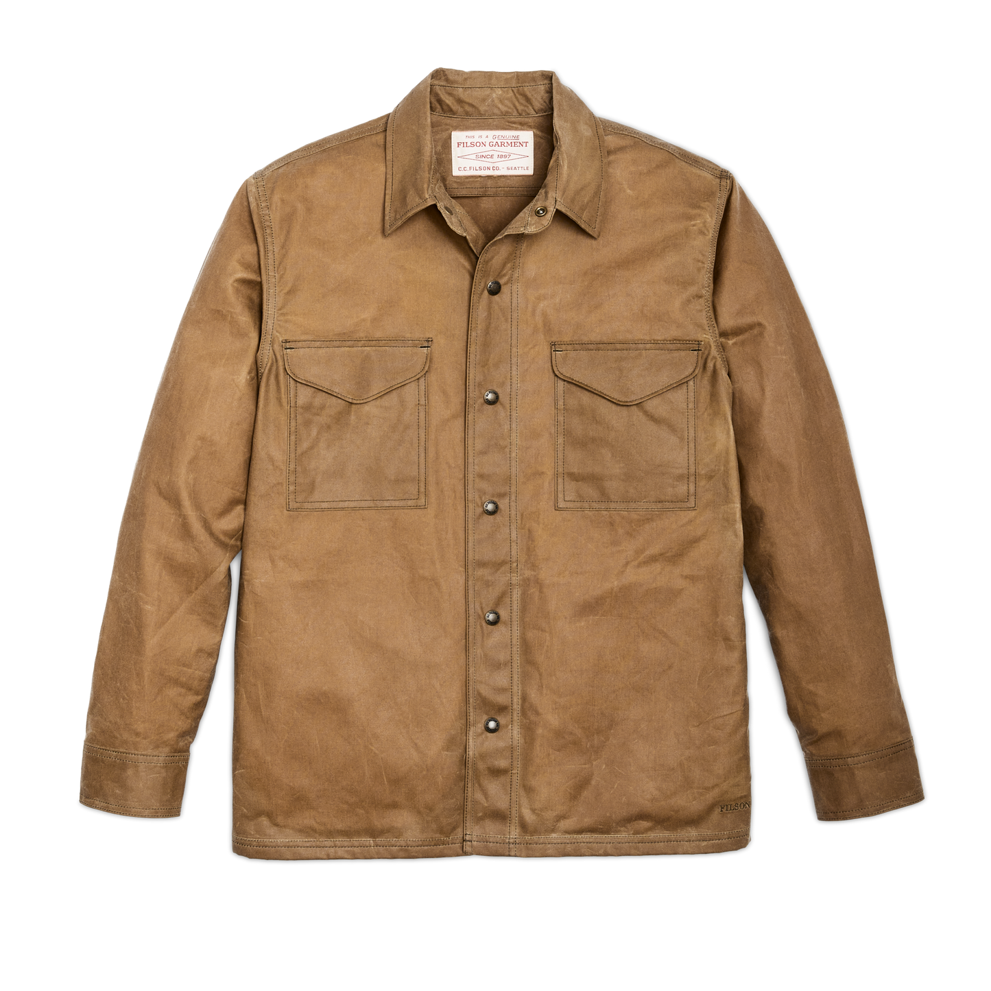 Front-facing image of the Filson Eagle Harbor Jac-shirt - Tan
