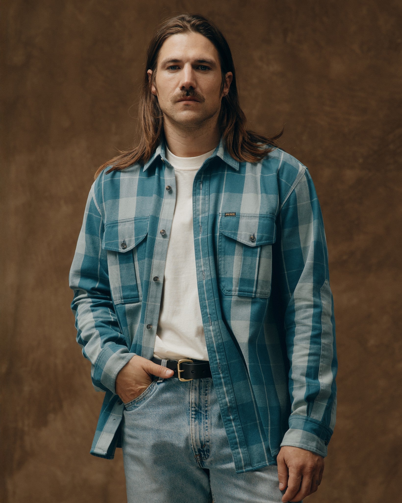 Vintage Wash Alaskan Guide Shirt - Jasper / Dark Teal Plaid | Filson