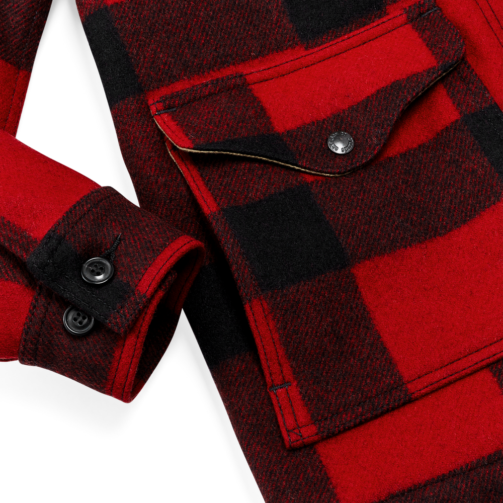 Alternate view of the Filson Women's Wool Trapper Coat - Red/black Plaid