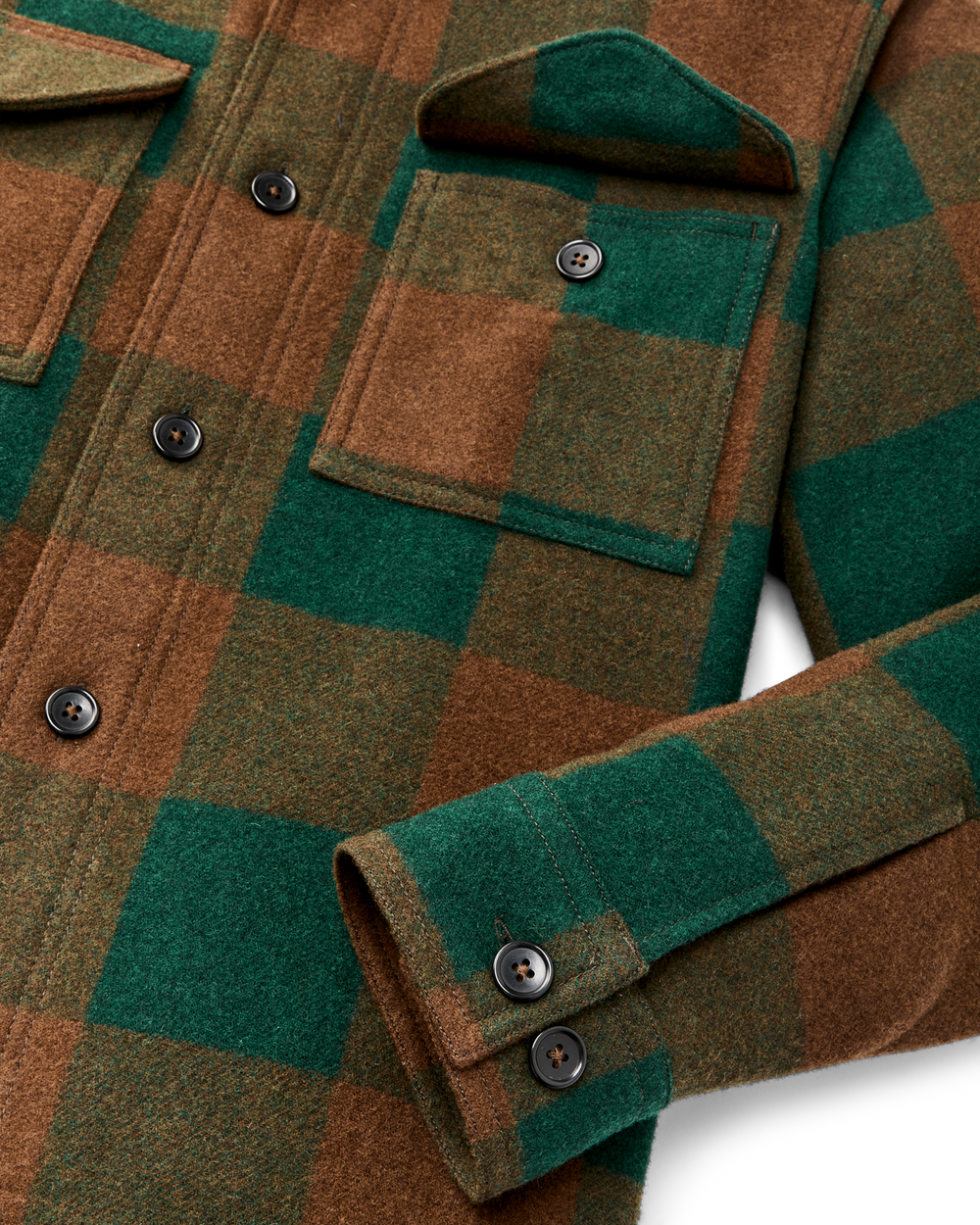 Wool Jac-Shirt - Bronze / Green Plaid
