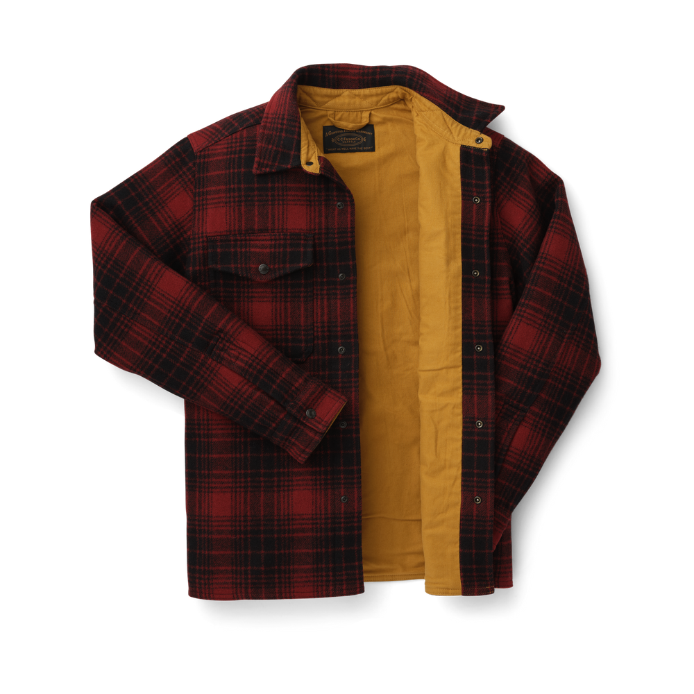 Alternate view of the Filson Mackinaw Jac Shirt - Oxblood/black/gold