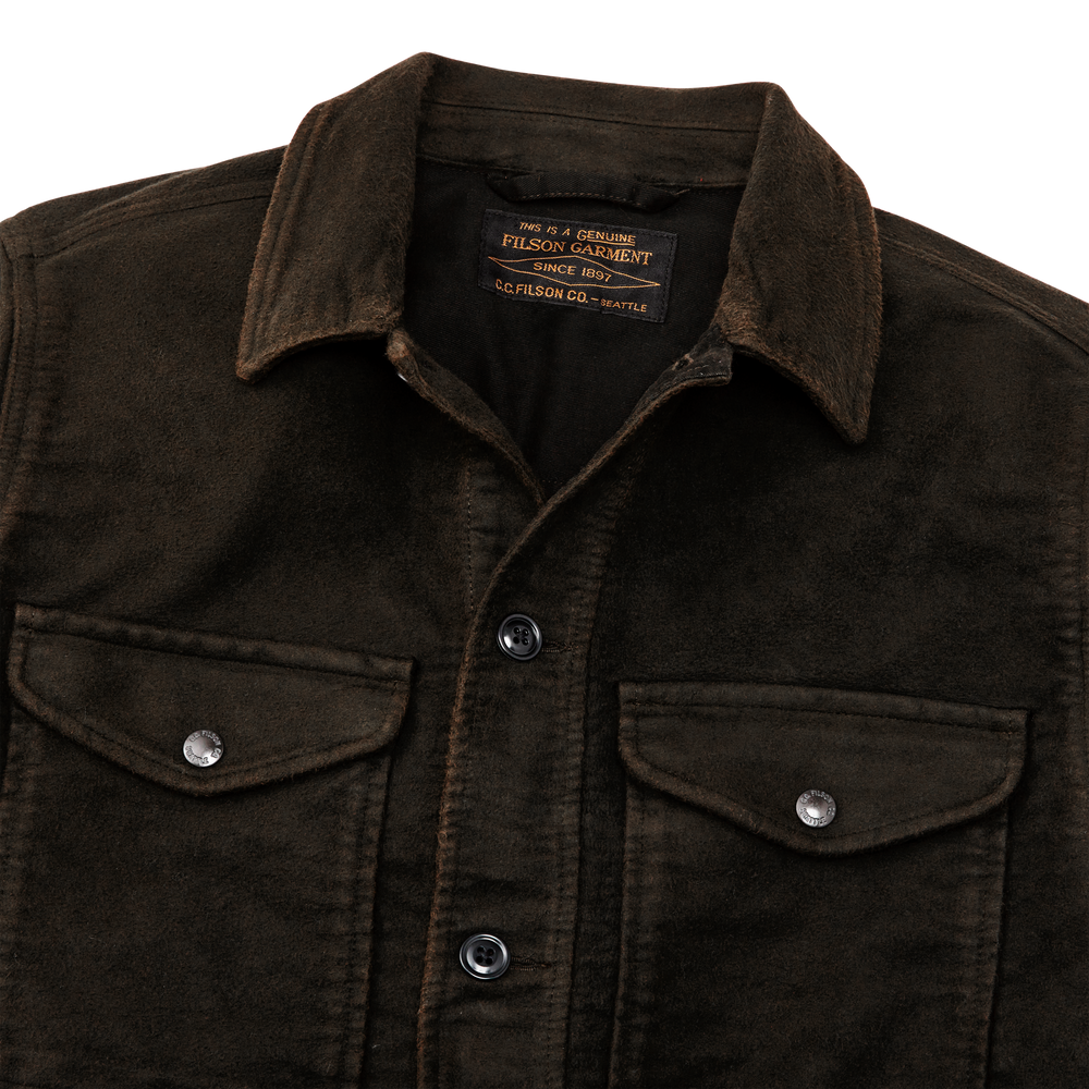 Alternate view of the Filson Vintage Wash Moleskin Work Coat - Siberian Brown