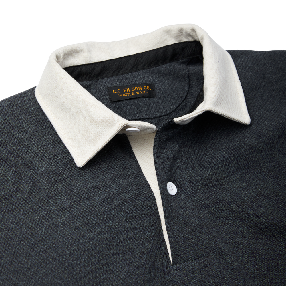 Alternate view of the Filson Solid Pro Rugby Shirt - Coal/ivory