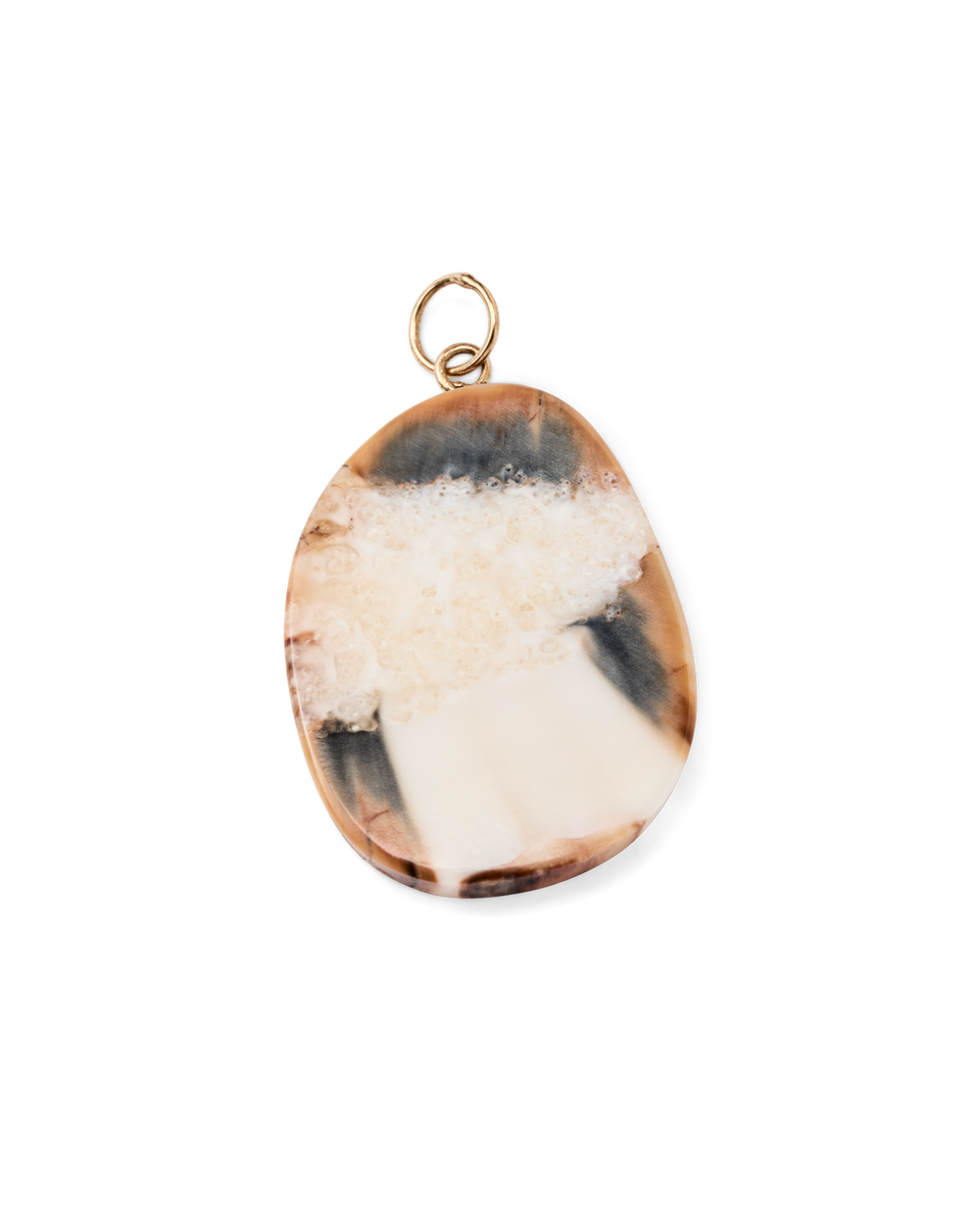 Ivory Jacks  14k Fossil Tusk Pendant - 14kyg