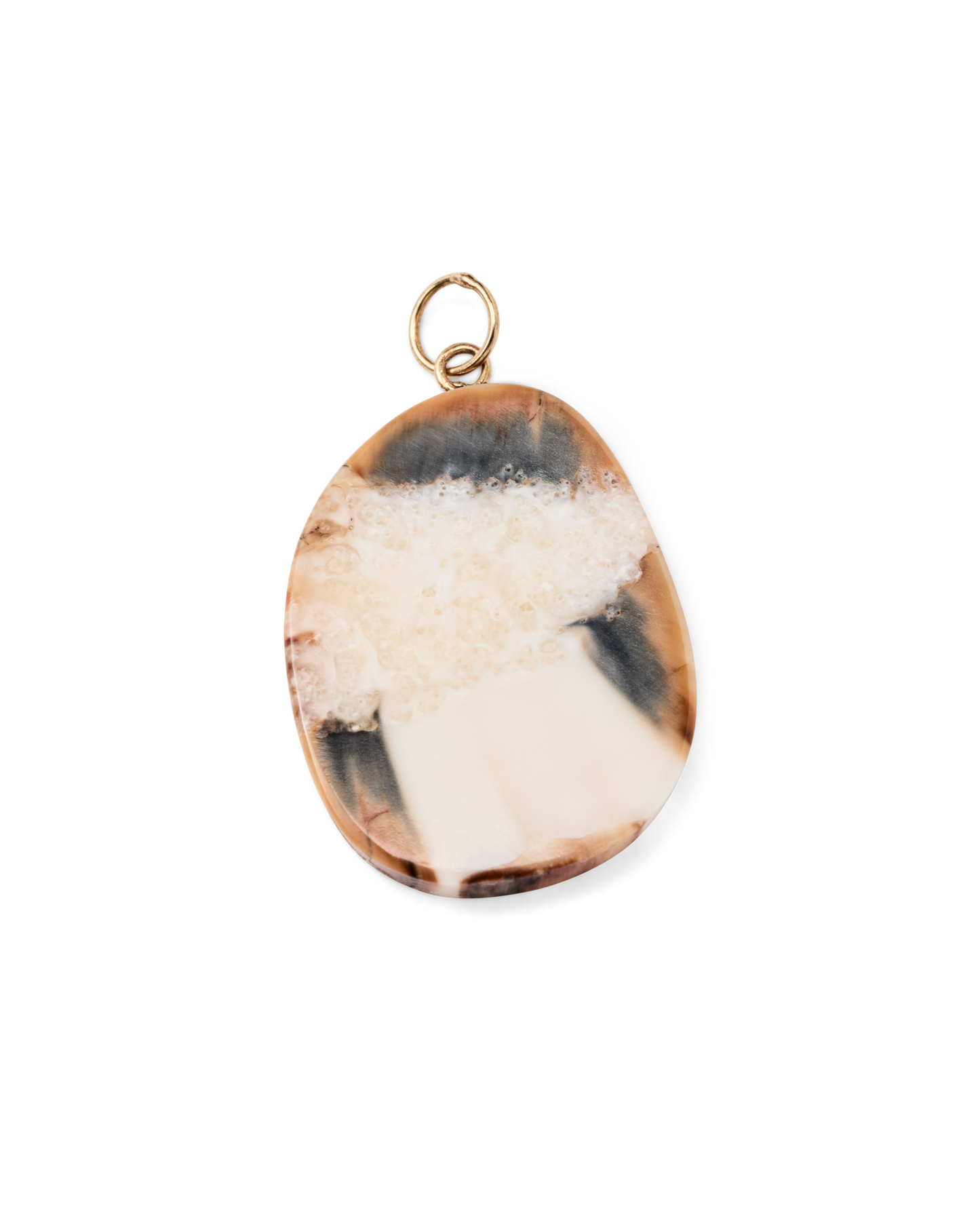 Ivory Jacks  14k Fossil Tusk Pendant - 14kyg