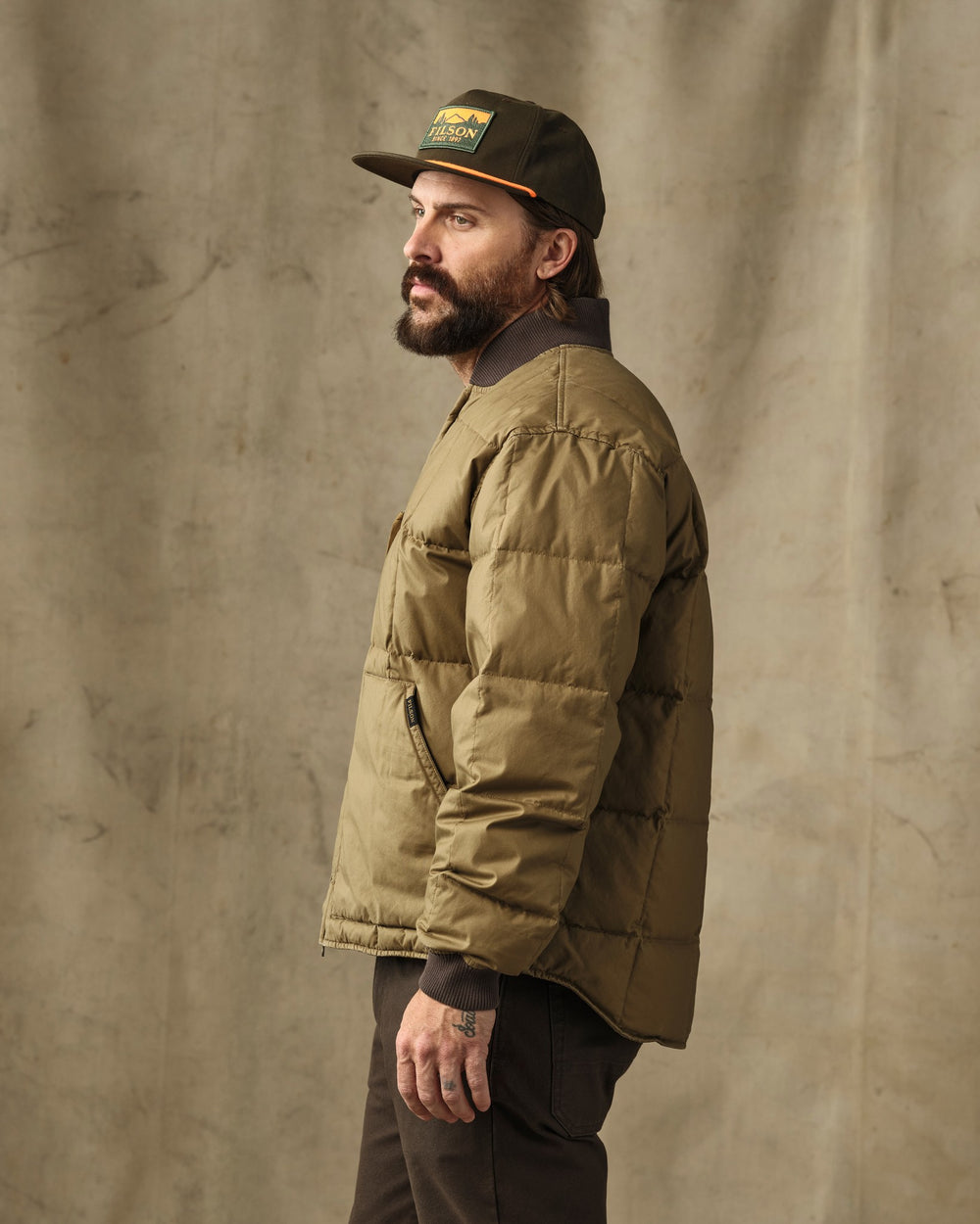 Heritage Cotton Down Jacket - Light Brown