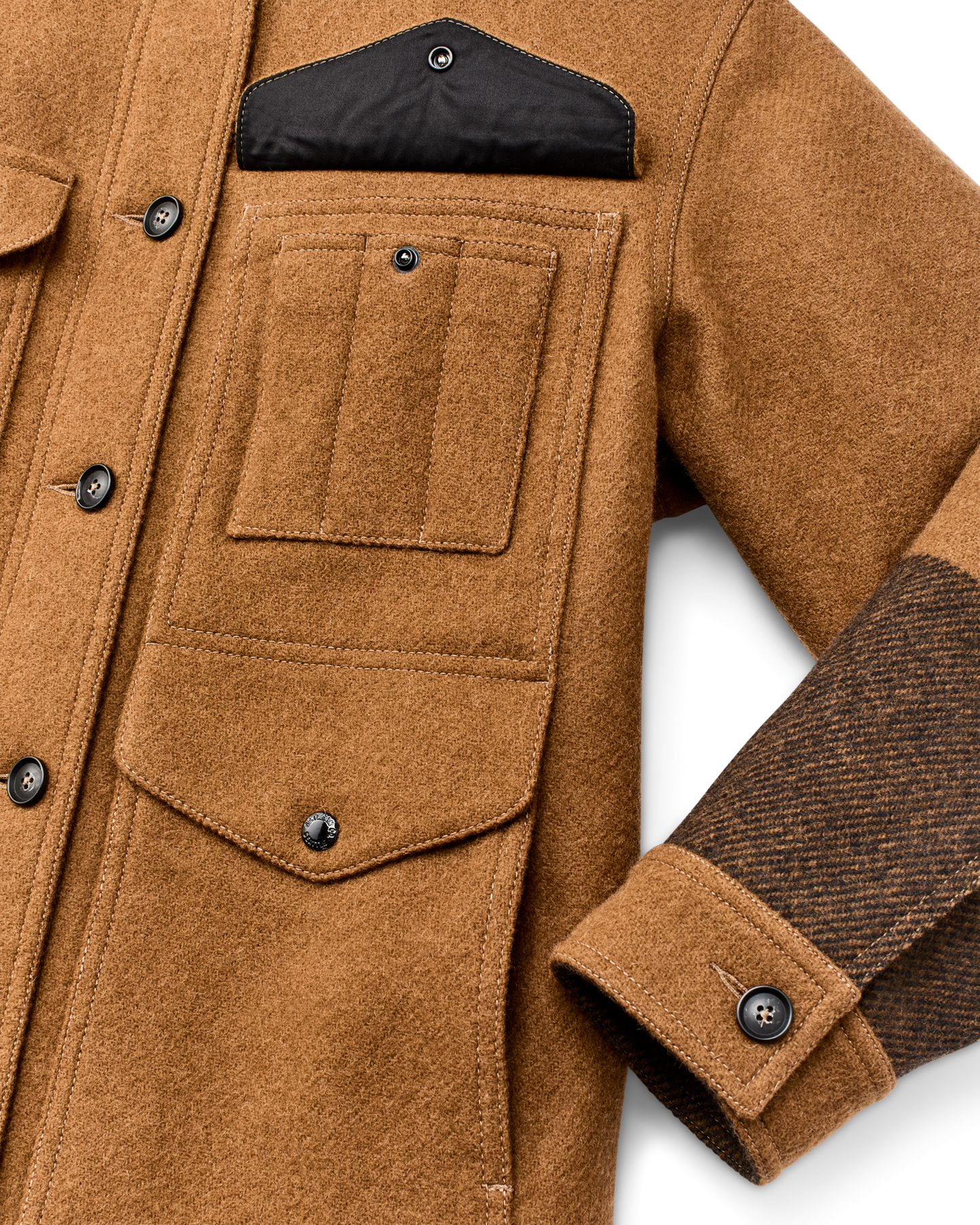 Women's Wool Long Cruiser Coat - Whiskey / Black Stripe