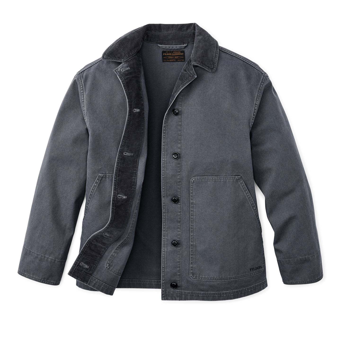 Alternate view of the Filson Women's Canvas Barn Coat - Storm Blue
