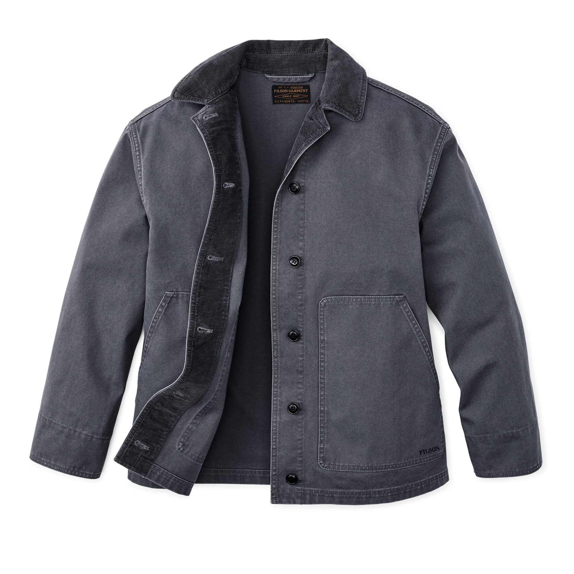 Alternate view of the Filson Women's Canvas Barn Coat - Storm Blue