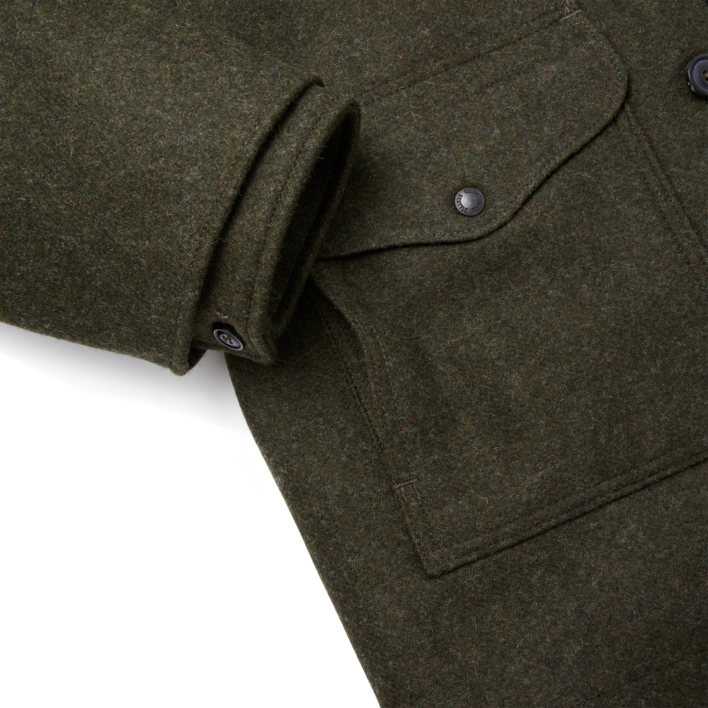 Alternate view of the Filson Lined Mackinaw Wool Packer Coat - Forest Green