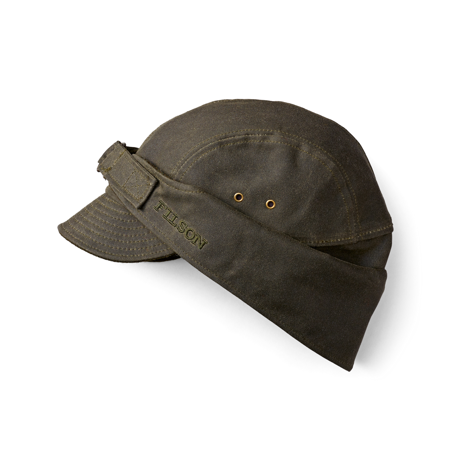 Alternate view of the Filson Tin Cloth Wildfowl Hat - Otter Green