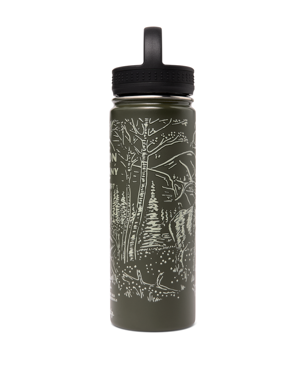 Insulated Water Bottle - Green / Wildlife