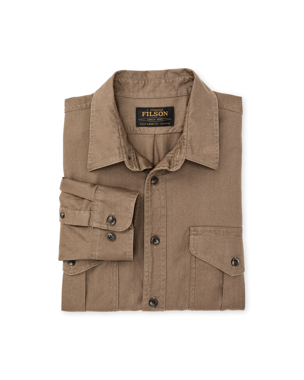 Alternate view of the Filson Lightweight Alaskan Guide Shirt - Teak