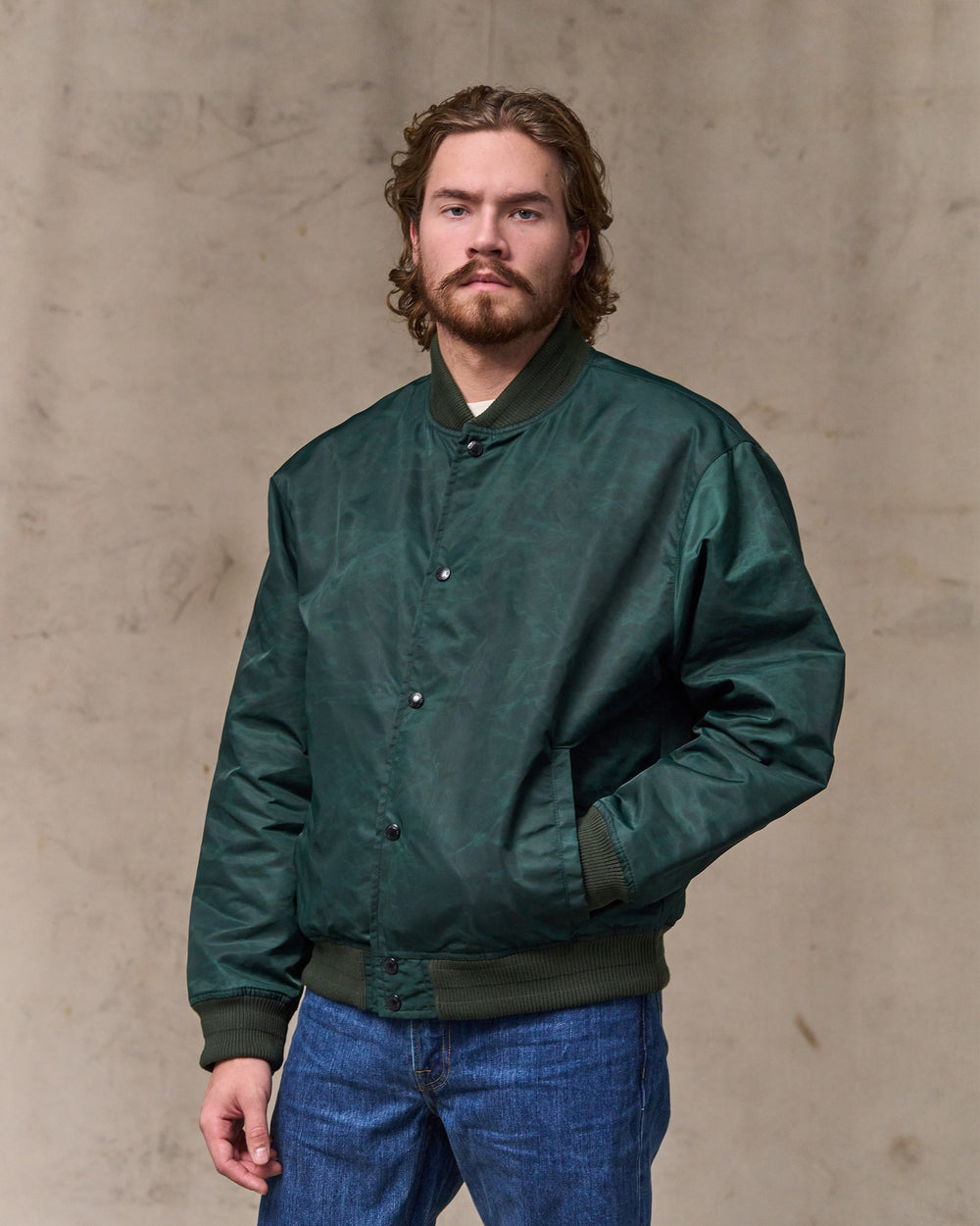 image of a model wearing Filson's Montlake Jacket - Pine Grove