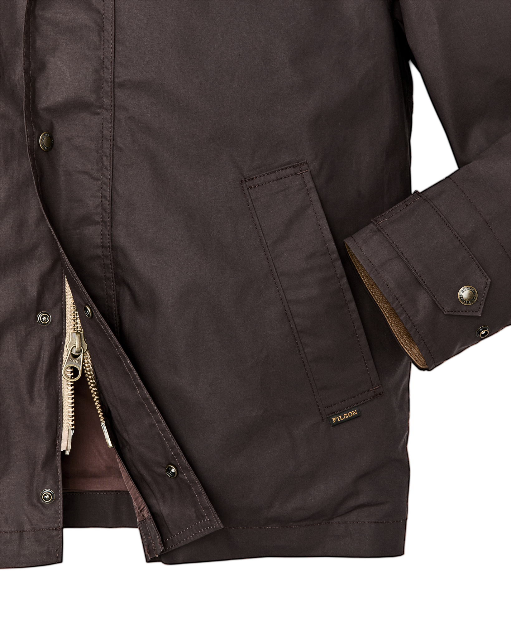 Alternate view of the Filson Dry Wax Short Field Jacket - Dark Brown