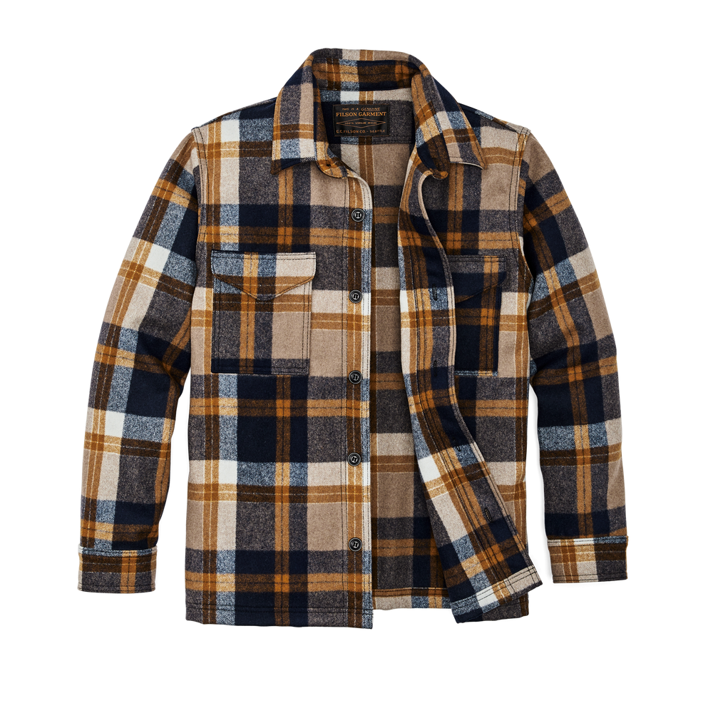 Alternate view of the Filson Seattle Wool Jac-shirt - Navy / Bronze Plaid