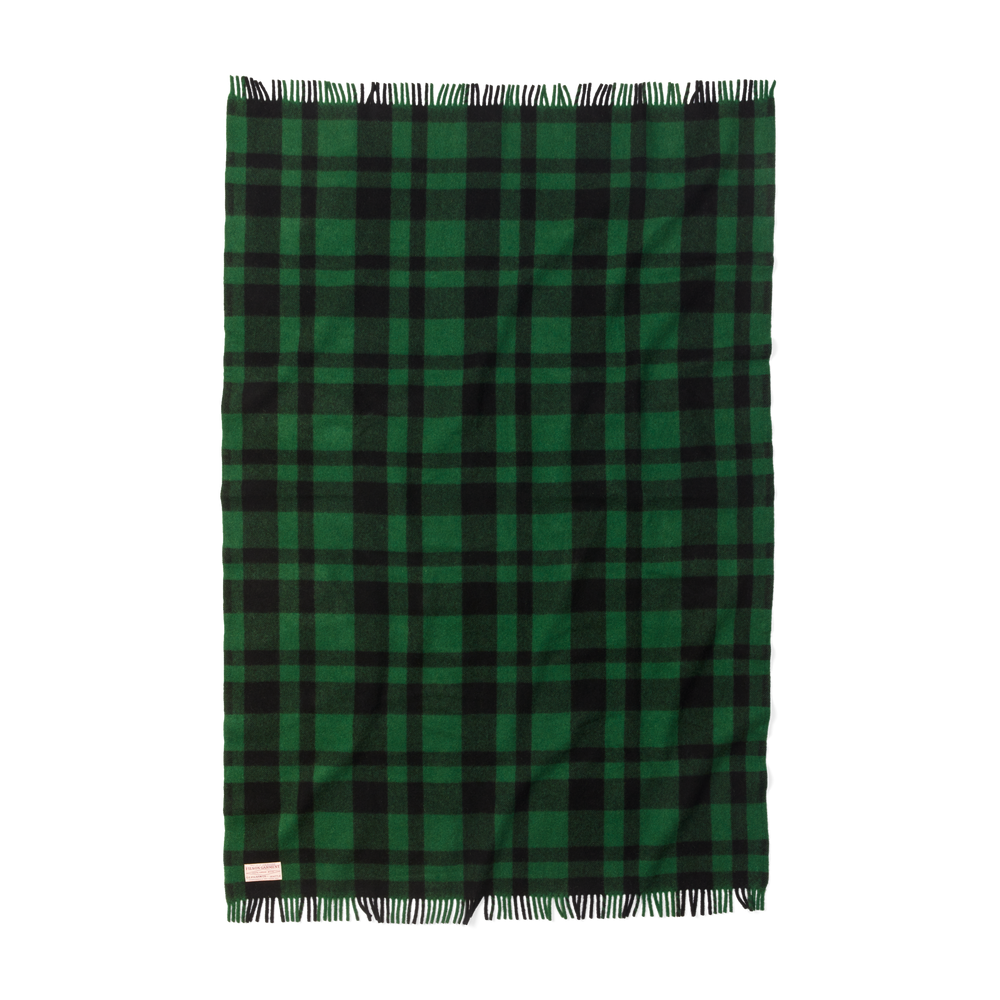 Mackinaw Wool Lap Robe - Black Dark Green