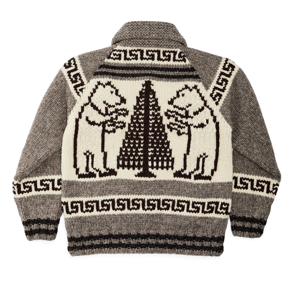 Alternate view of the Filson Handmade Full-zip Sweater - Natural / Grizzly Bear