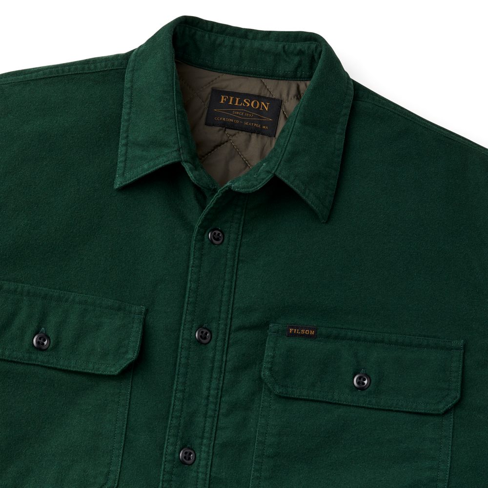 Alternate view of the Filson Insulated Field Flannel Shirt - Dark Spruce