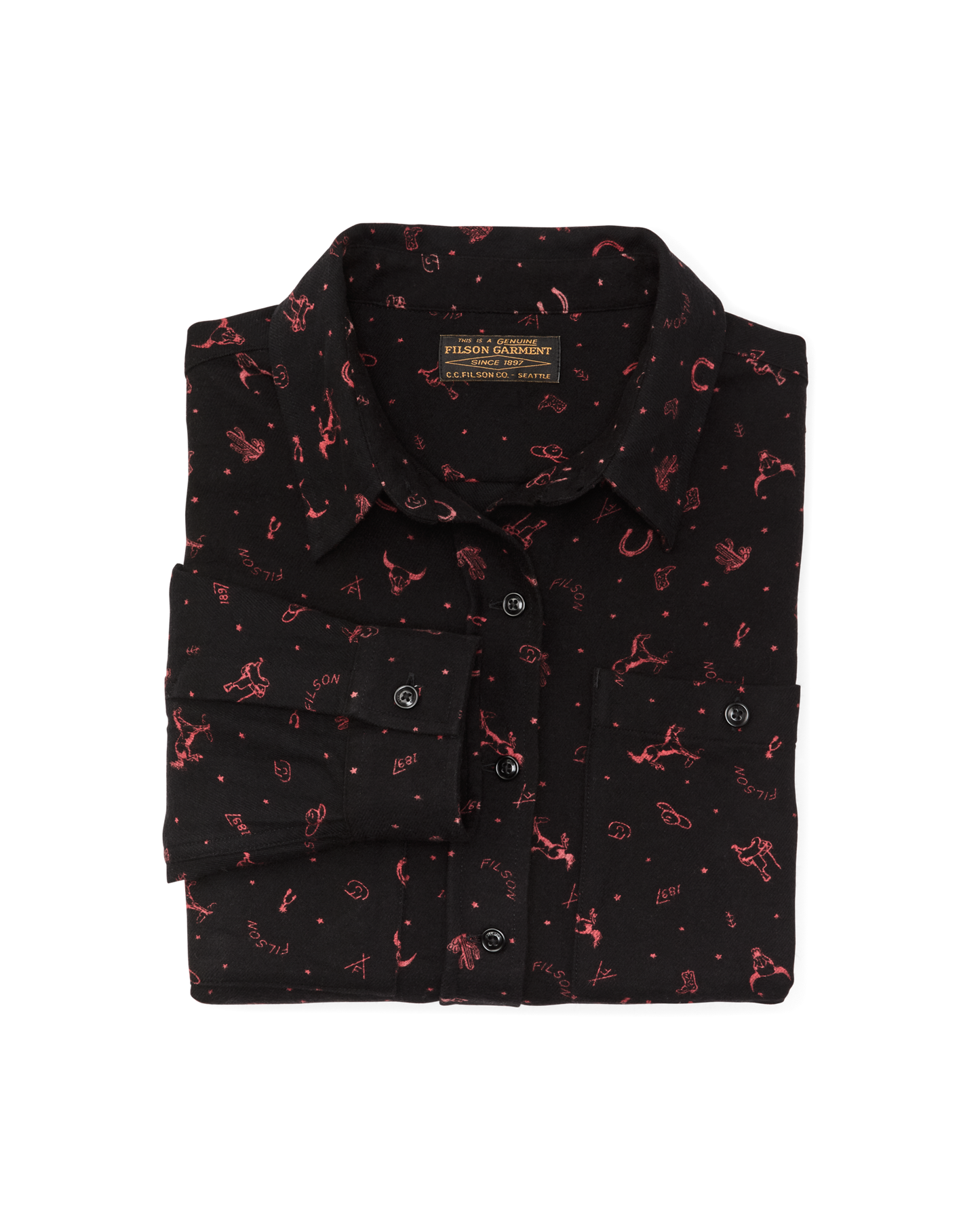 The Women's Rangeland Flannel Shirt - Black / Red Western
