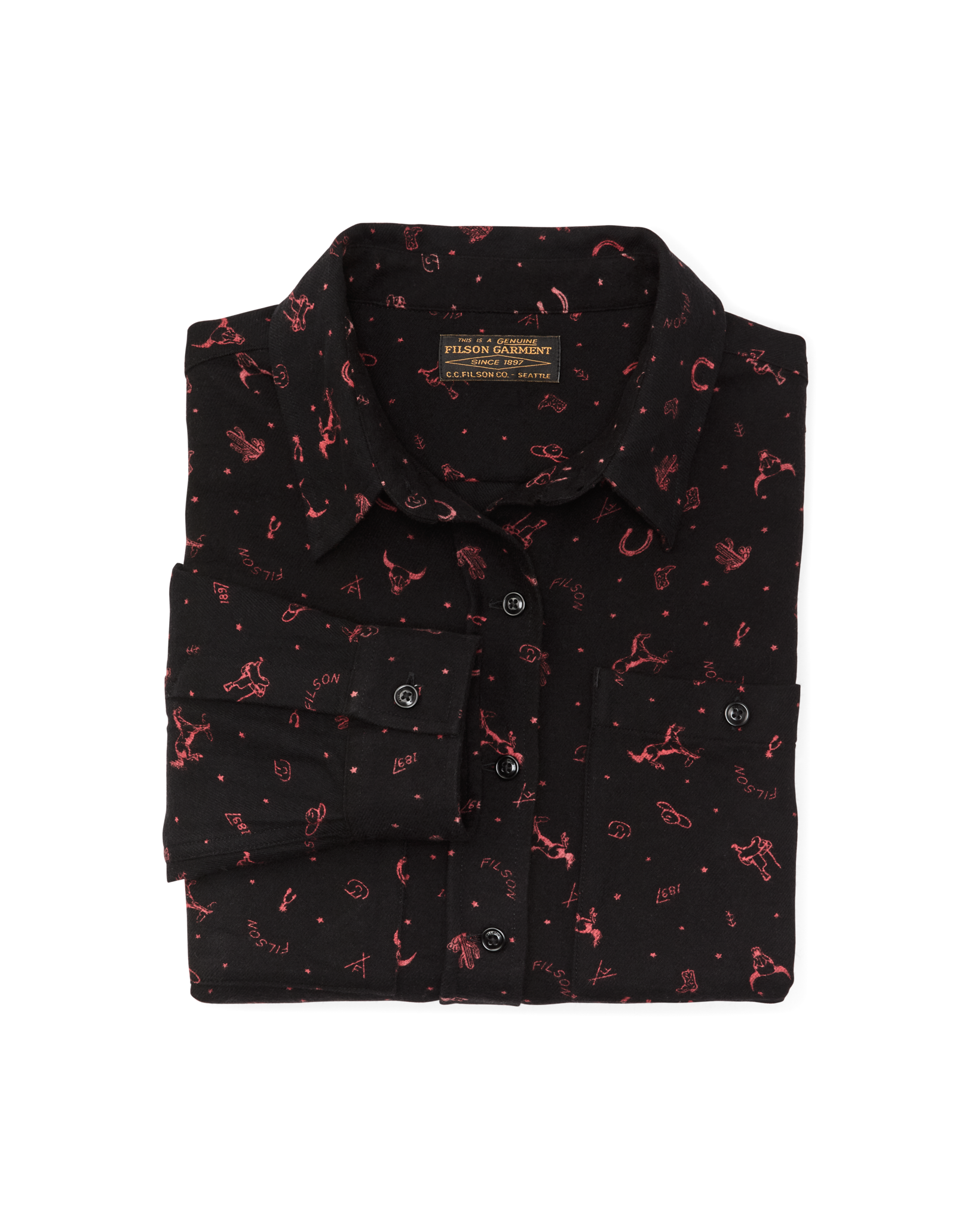 The Women's Rangeland Flannel Shirt - Black / Red Western