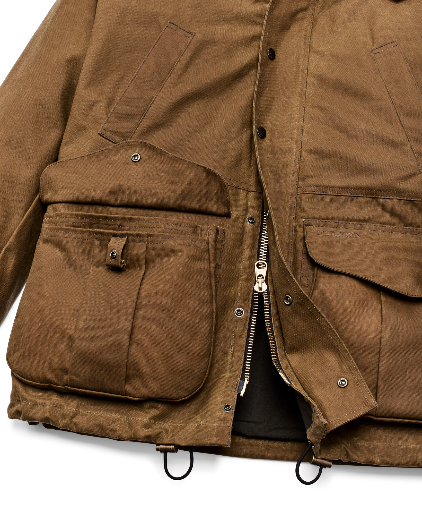 Alternate view of the Filson Lined Tin Cloth Field Jacket - Dark Tan