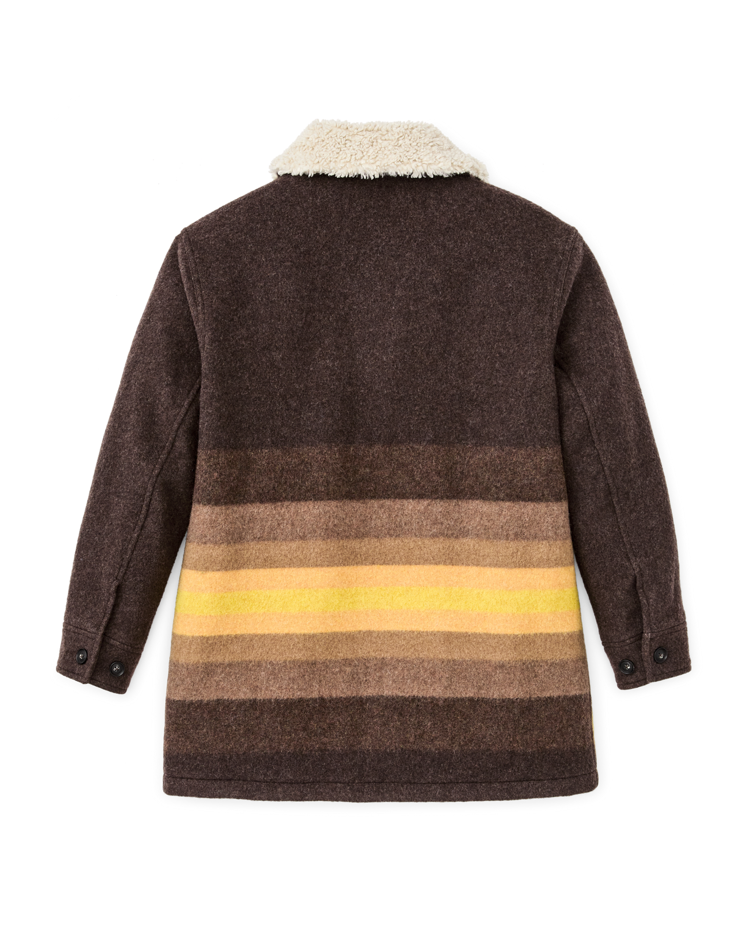Women's Kodiak Shawl Collar Coat - Brown / Yellow Stripe
