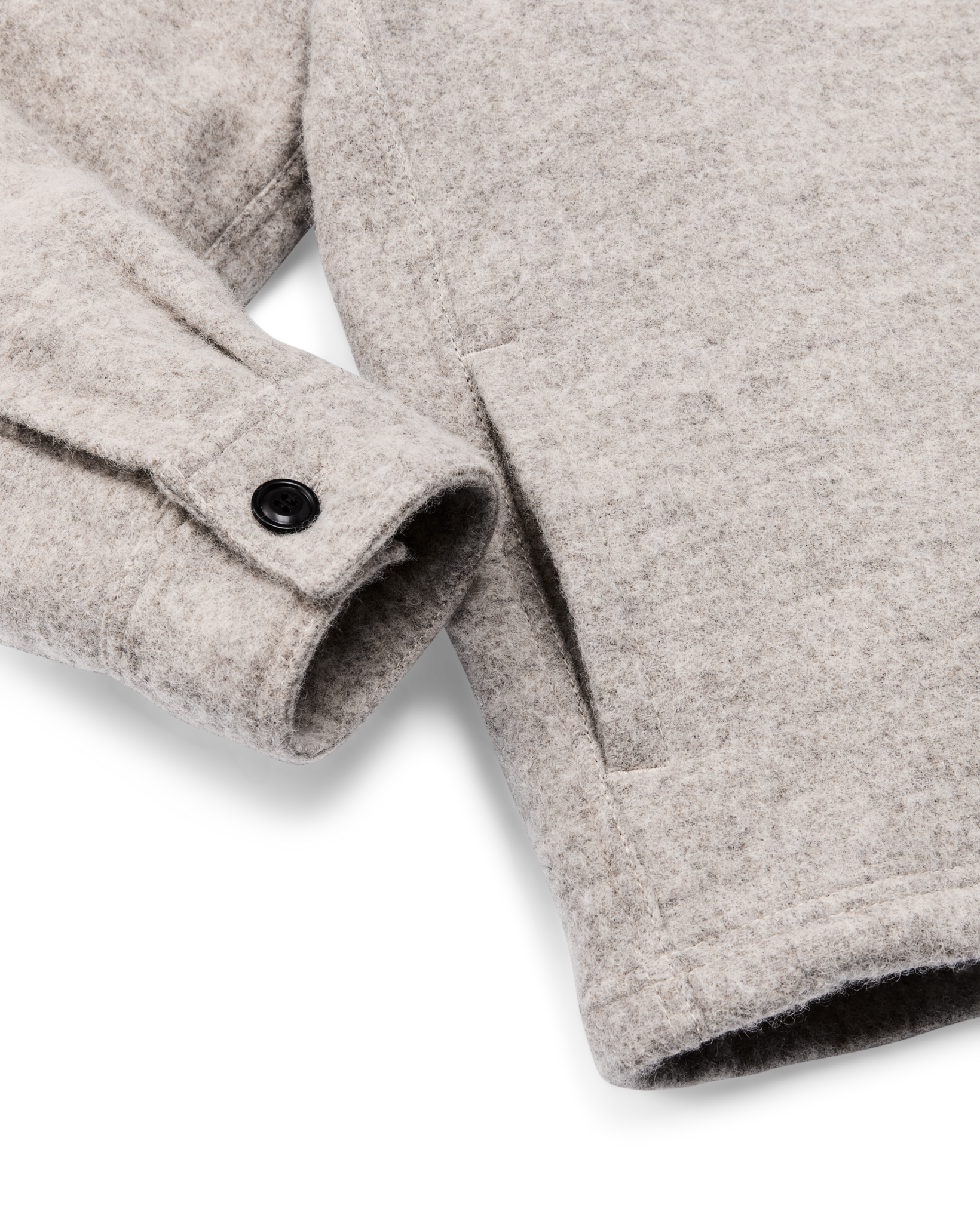 Women's Wool Overshirt - Gray / Black Blanket Stripe