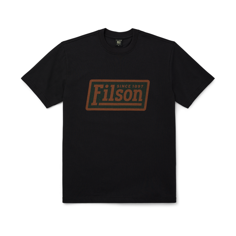 Front-facing image of the Filson Pioneer Graphic T-shirt - Black / Slab