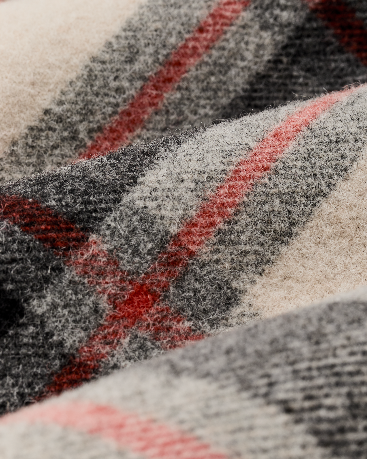 Women's Mackinaw Wool Shearling Cruiser Jacket - Cream / Red / Black Plaid