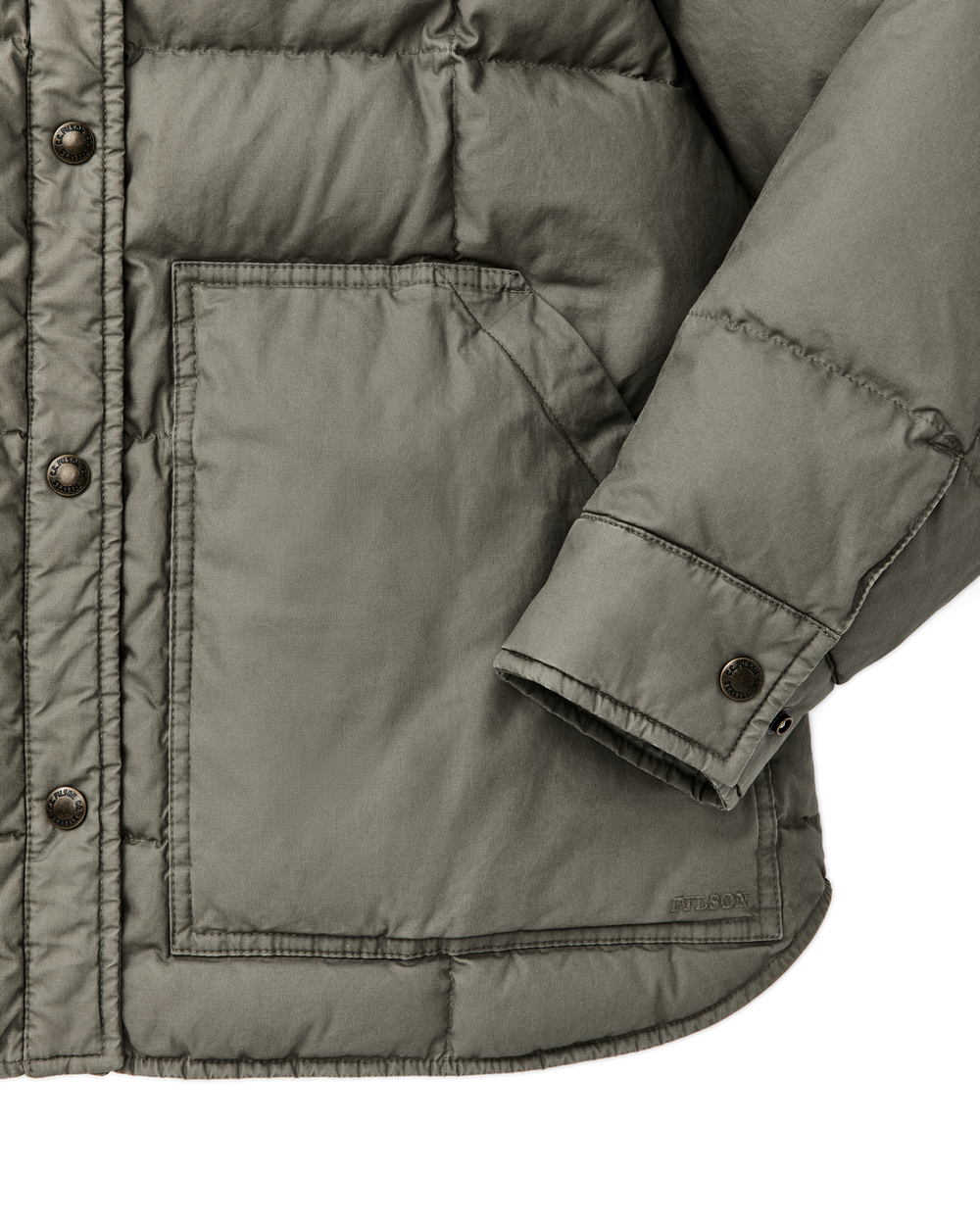 Alternate view of the Filson Women's Heritage Cotton Down Jacket - Smokey Olive