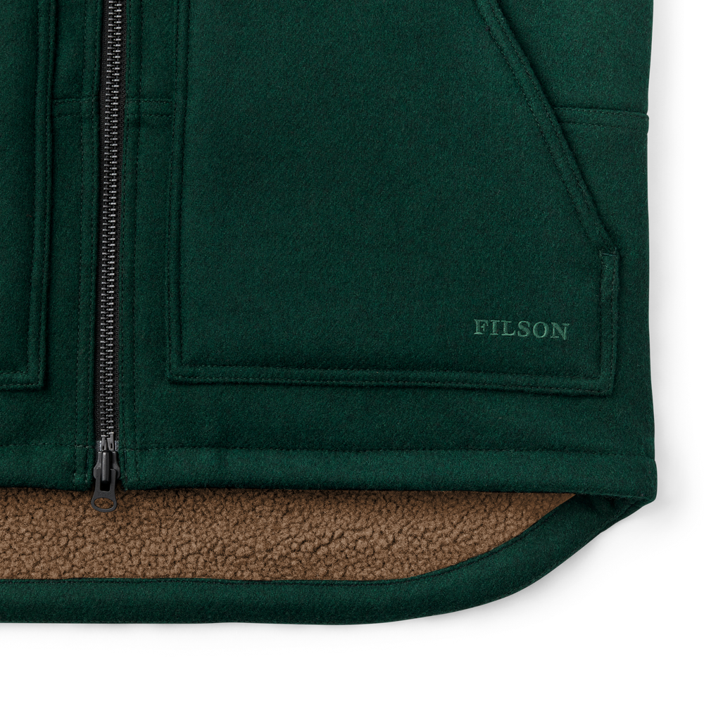Alternate view of the Filson Lined Mackinaw Wool Work Vest - Dark Spruce
