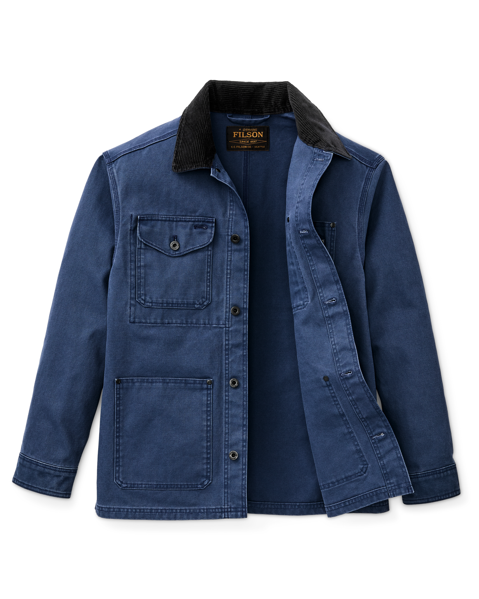 Alternate view of the Filson Rustic Canvas Barn Coat - Indigo