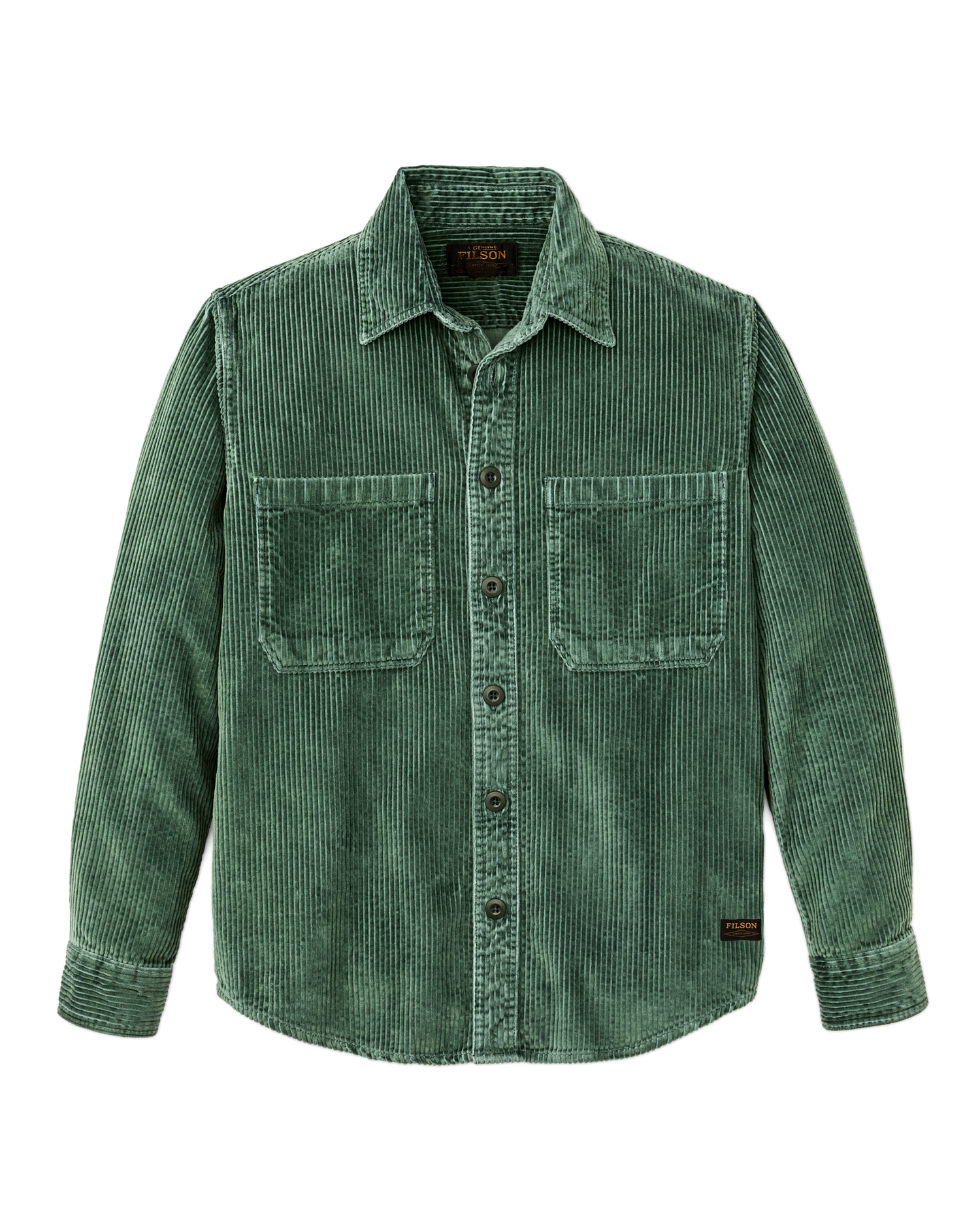 6-wale Corduroy Shirt - Seabed Green