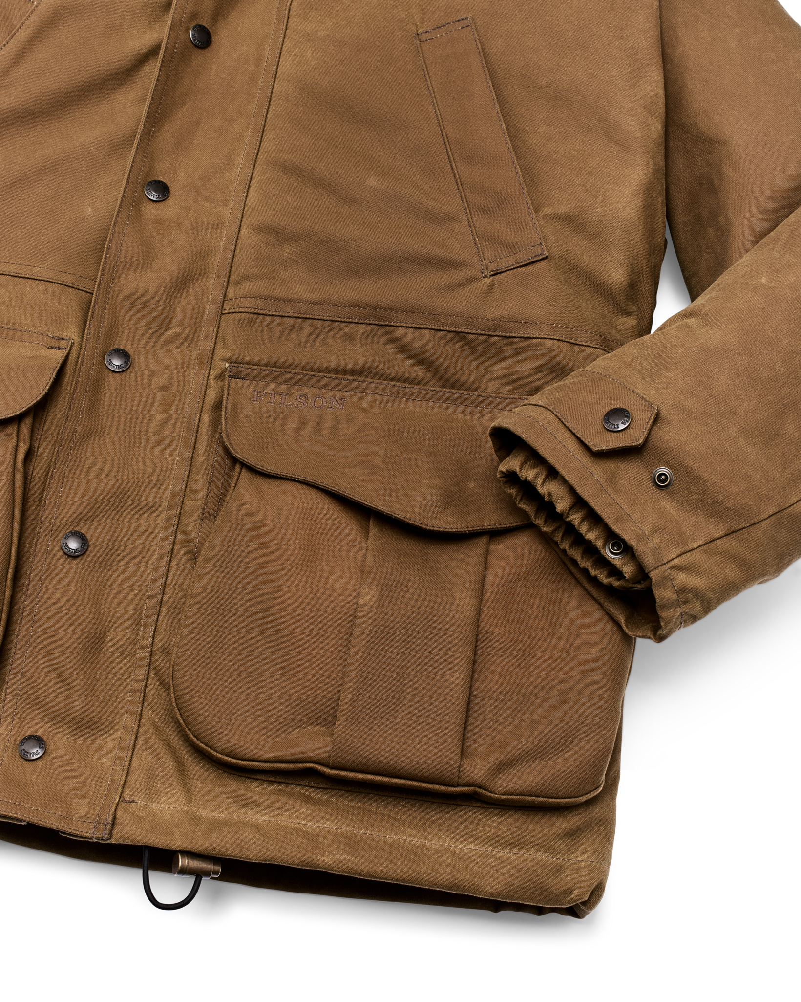 Alternate view of the Filson Lined Tin Cloth Field Jacket - Dark Tan