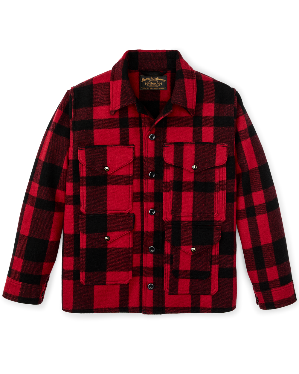 1940s Mackinaw Wool Cruiser Jacket - Red / Black Heritage Plaid 1940s Mackinaw Wool Cruiser Jacket - Red / Black Heritage Plaid