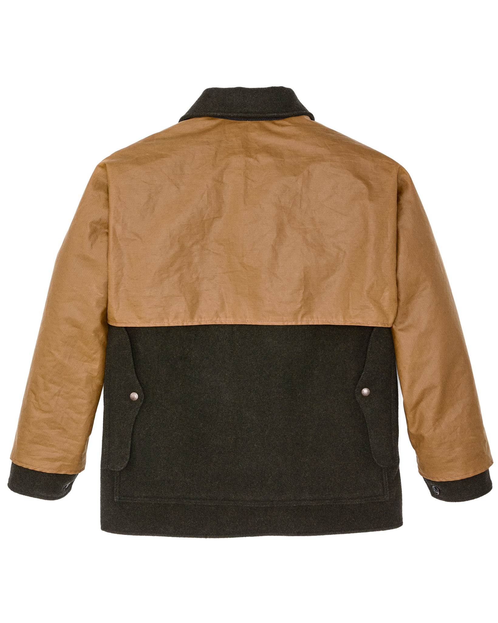 Mackinaw Wool Caped Cruiser Jacket - Peat Black / Dark Tan
